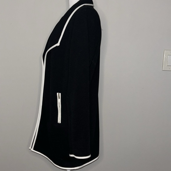 Premise Open Cardigan Black with White Piping Size Medium - Picture 5 of 10